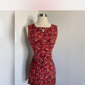 Vintage America Red Floral Mini Dress